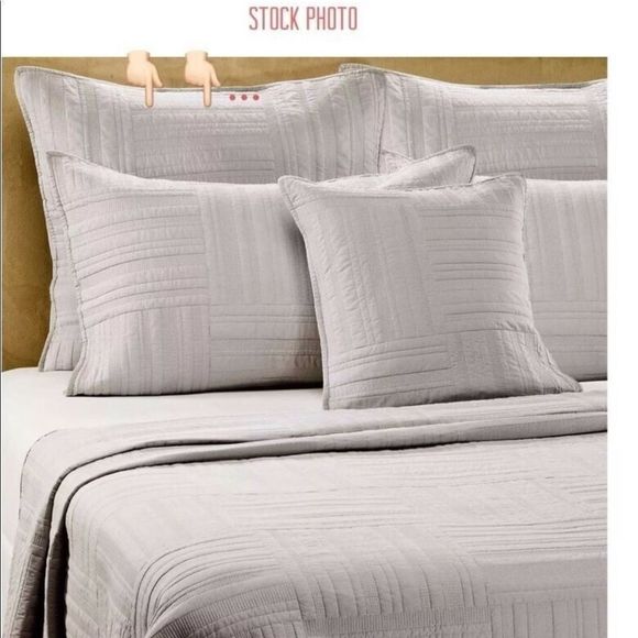 BarbaraBarry CottonQuilted Single Euro Pillow Sham in Eternity Oyster 26x26 NEW - Picture 3 of 9